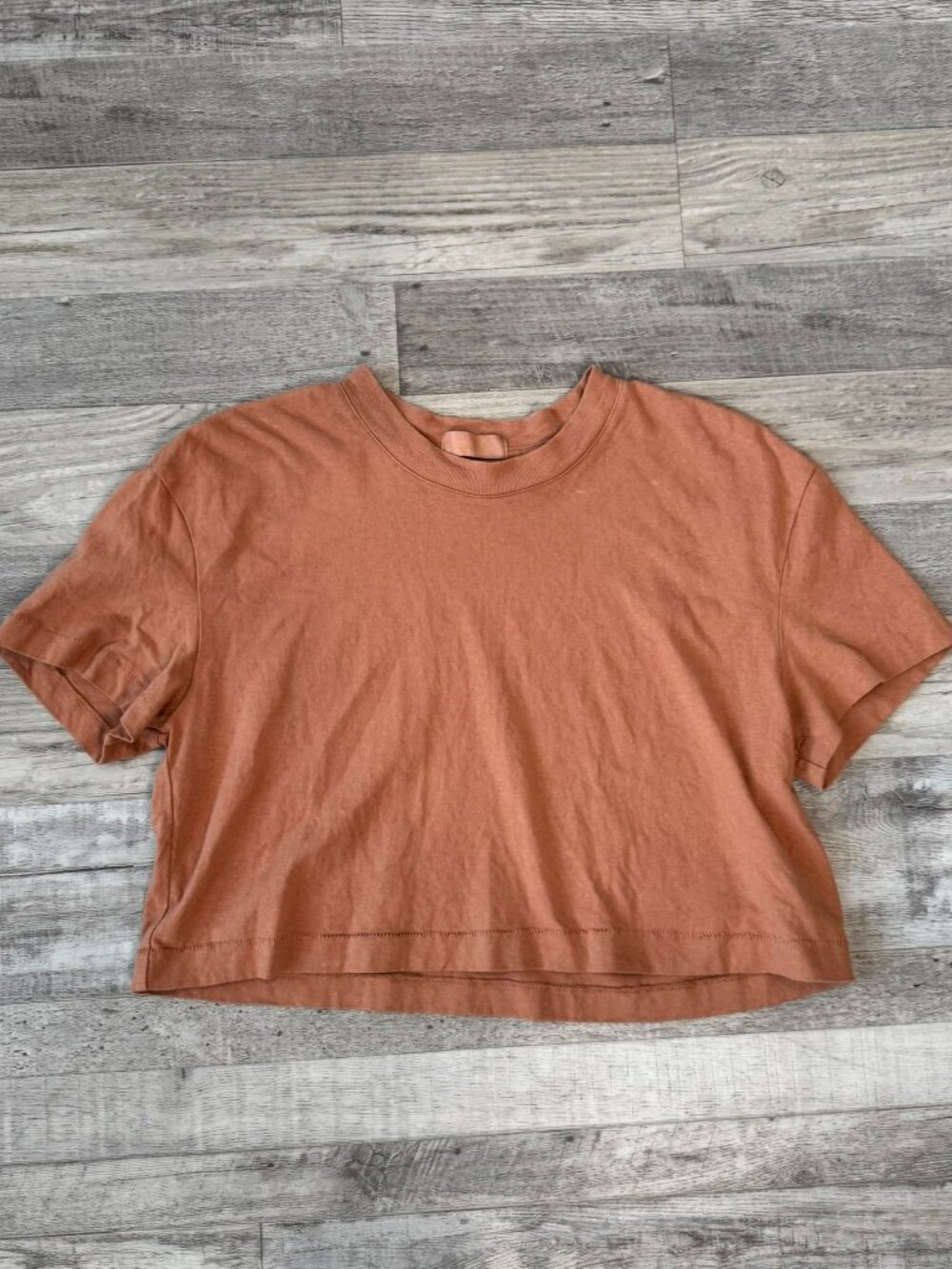 Nuuds clay short sleeve boxy crop tee oversized XS K50